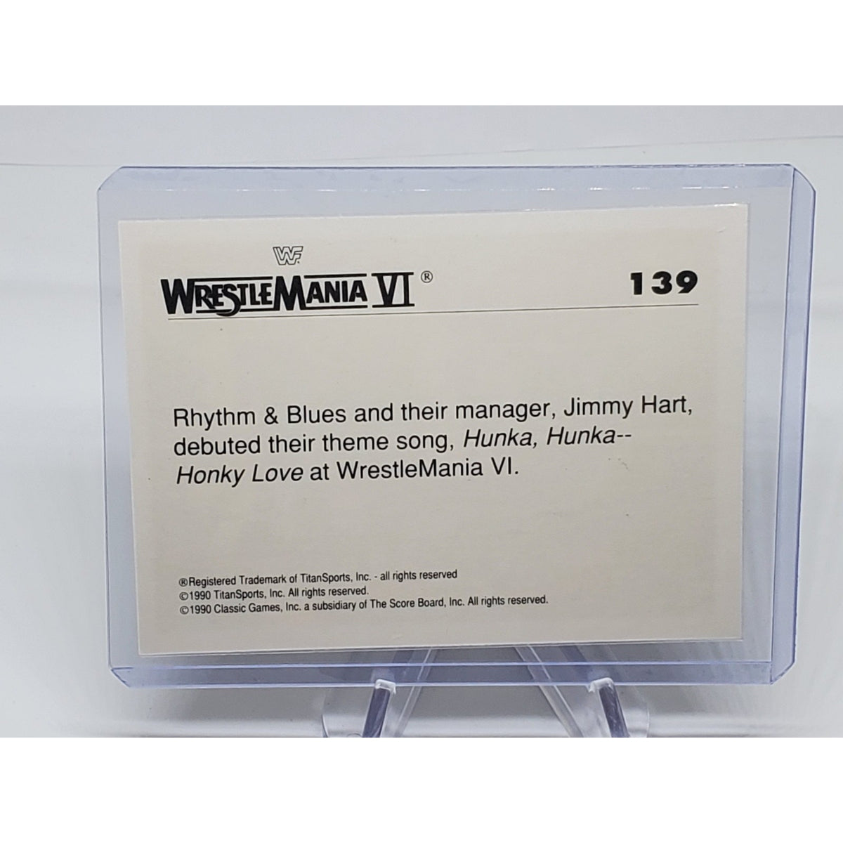 1990 CLASSIC WWF HISTORY OF WRESTLEMANIA #139 Rhythm & Blues, Jimmy Hart.