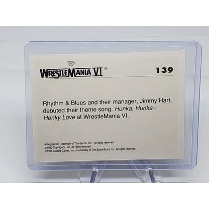 1990 CLASSIC WWF HISTORY OF WRESTLEMANIA #139 Rhythm & Blues, Jimmy Hart.