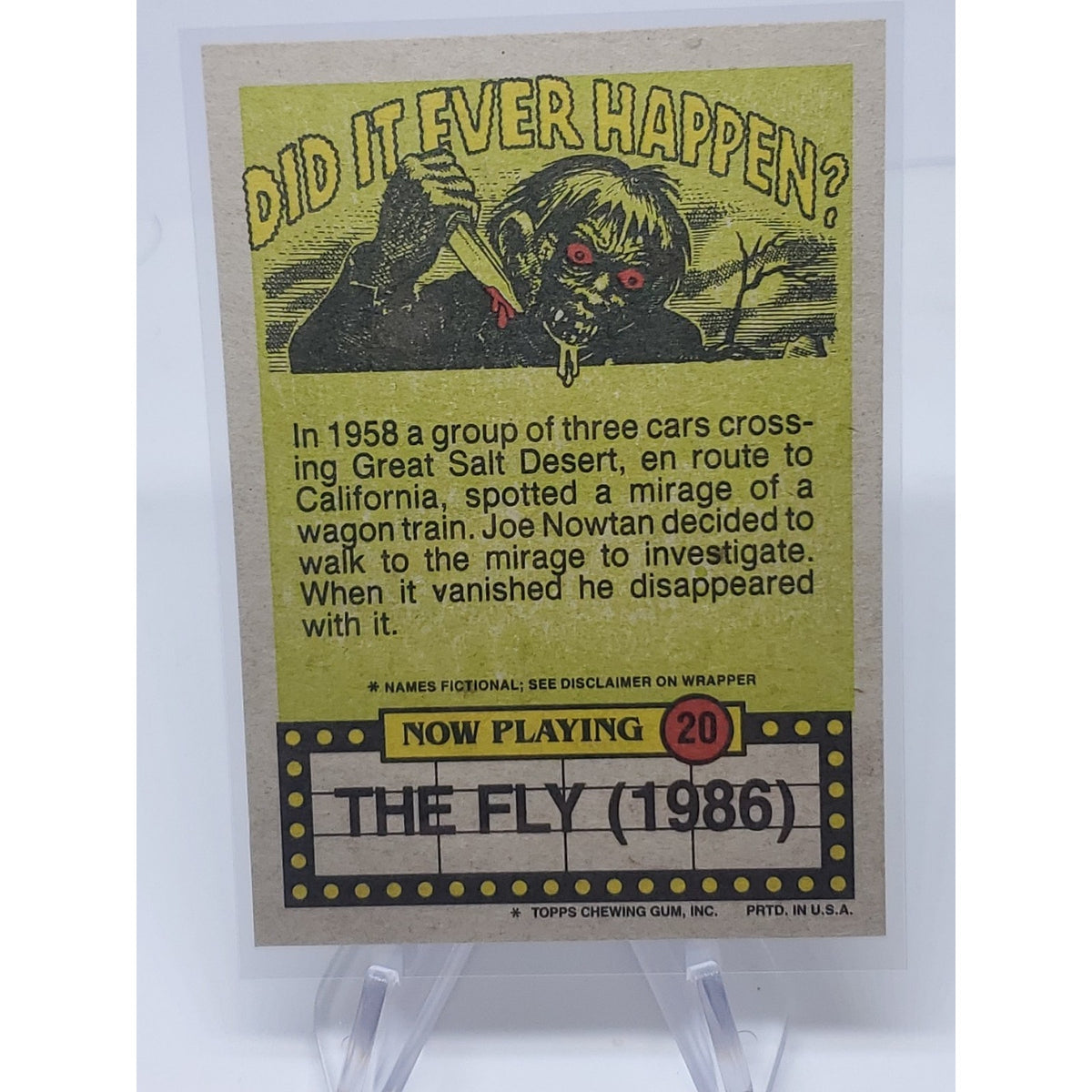 1988 Topps Fright Flicks #20 Better Fix Broken Window, Paul A Fly Could Get In!