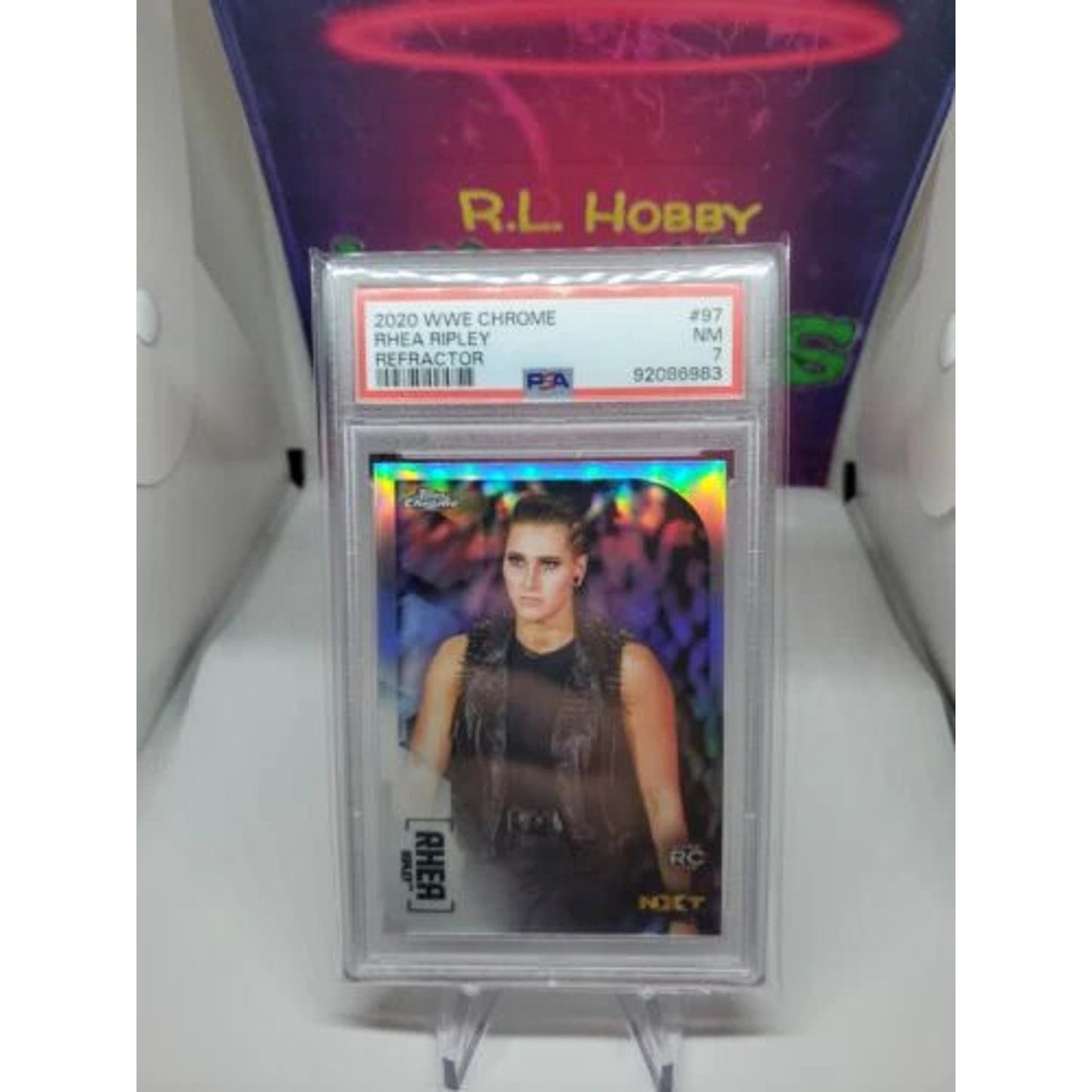 RHEA RIPLEY 2020 Topps Chrome WWF 97 Refractor RC Rookie PSA 7