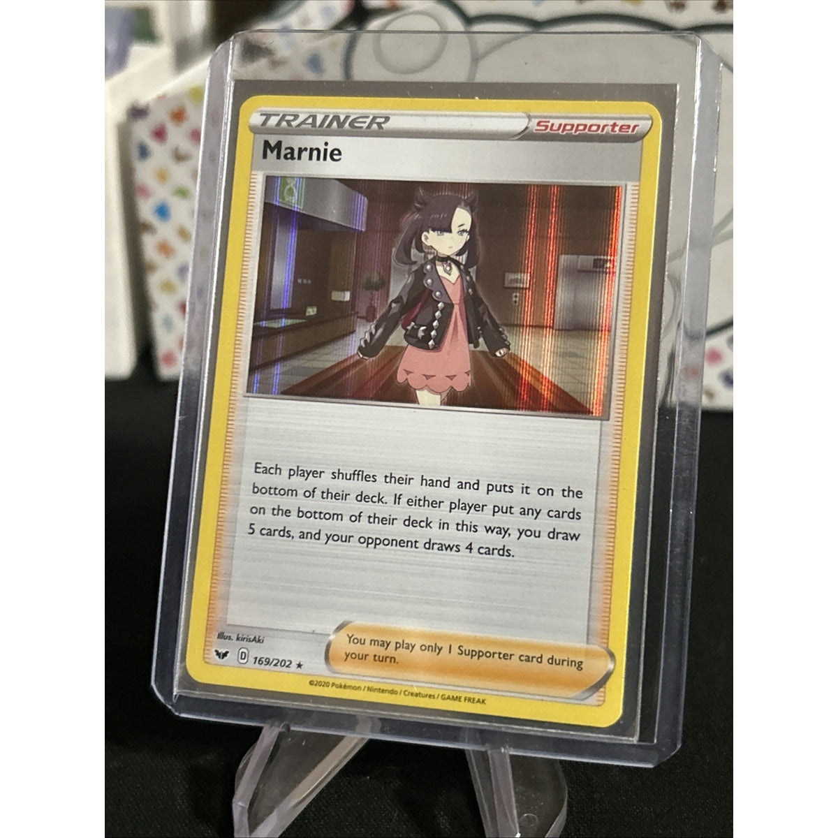 Marnie Trainer Supporter foil #56/73 Pokemon 2020 Card - Top Loaded - Pack Fresh