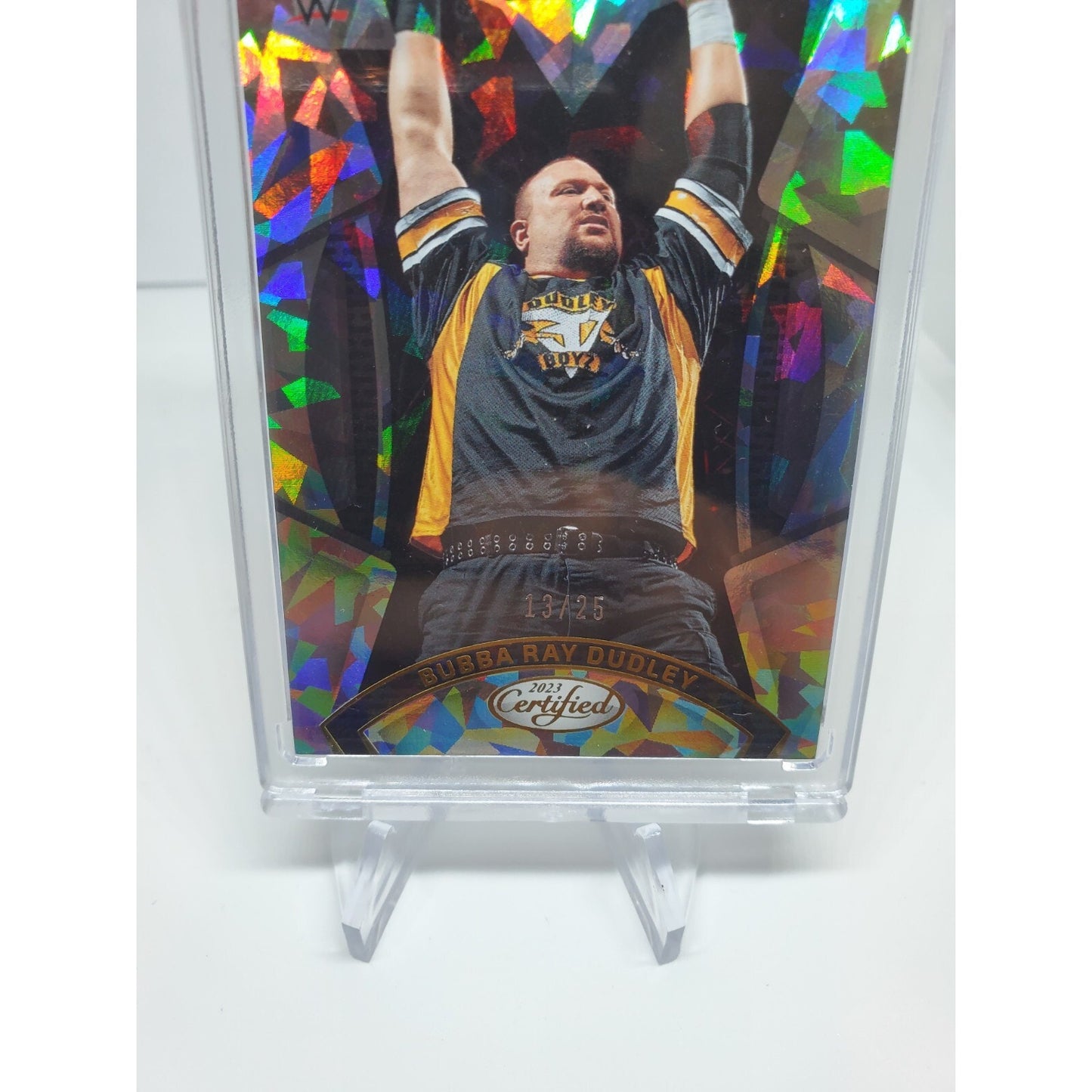 2023 Panini Chronicles Certified WWE BUBBA RAY DUDLEY Cracked Ice HOLO! #13/25!!