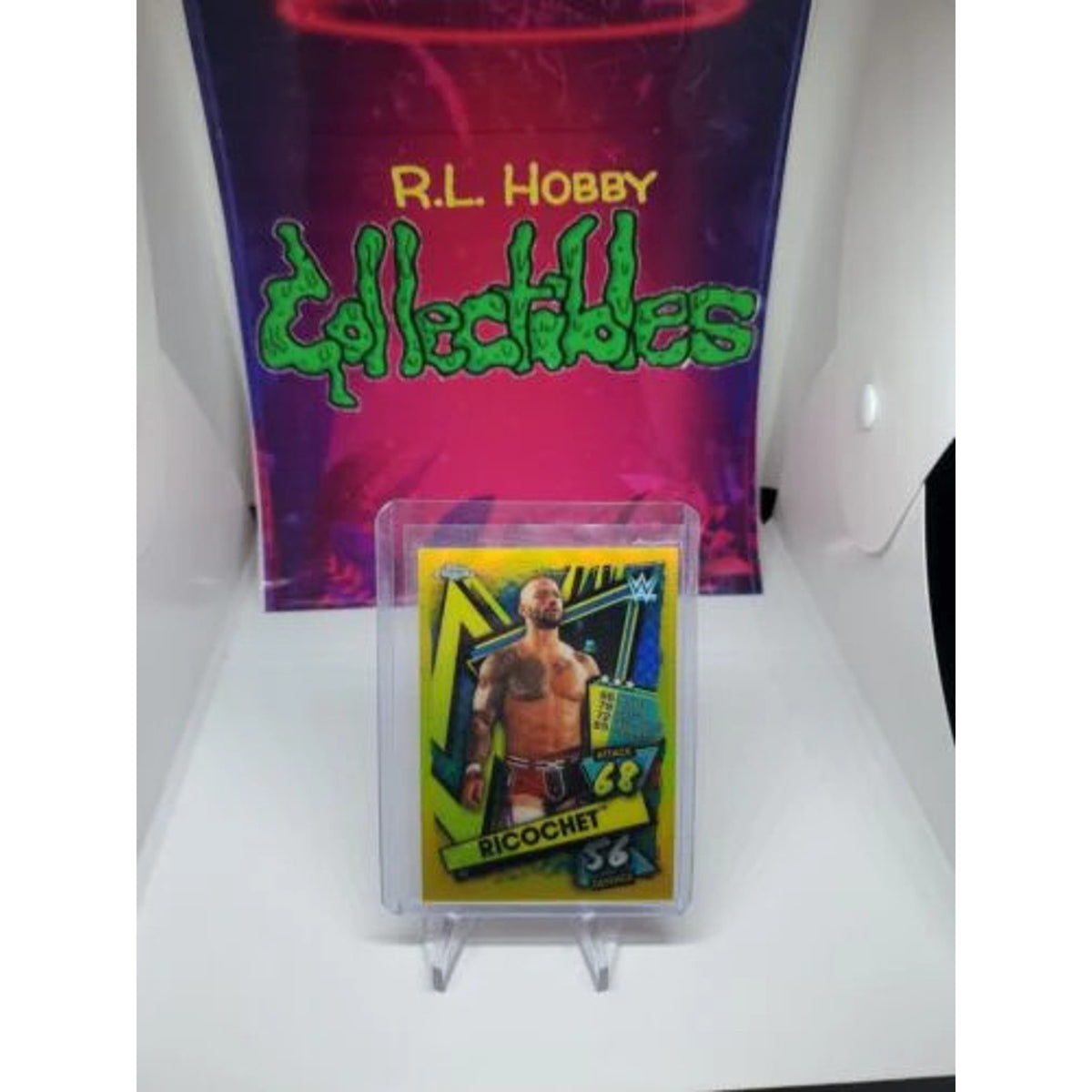 2021 WWE Topps Chrome Slam Attax Yellow /99 Ricochet / Pack Fresh New