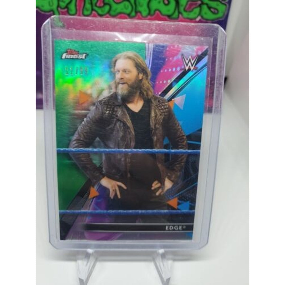 2021 Topps Finest WWE Edge Green Refractor /99 SP #53 WWE Smack Down