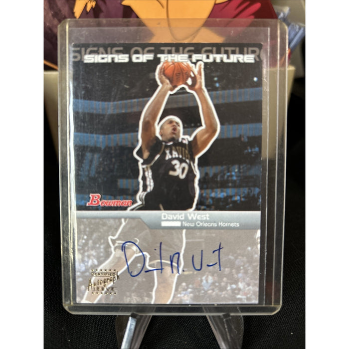 DAVID WEST 2003-04 TOPPS BOWMAN SIGNS OF THE FUTURE ON CARD AUTO RC