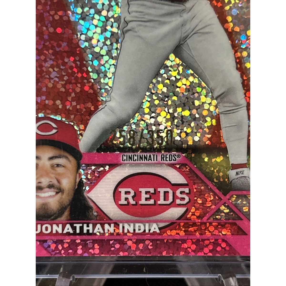 JONATHAN INDIA 2023 TOPPS CHROME PINK SPECKLE REFRACTOR #258/350 - Pack Fresh M