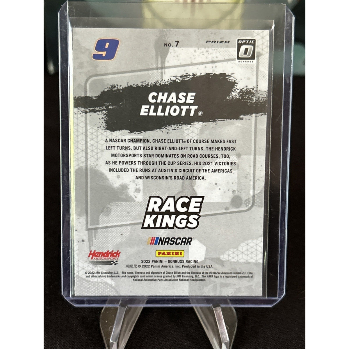 2022 Panini Donruss Optic NASCAR Racing #7 Chase Elliott Green Pulsar Prizm New