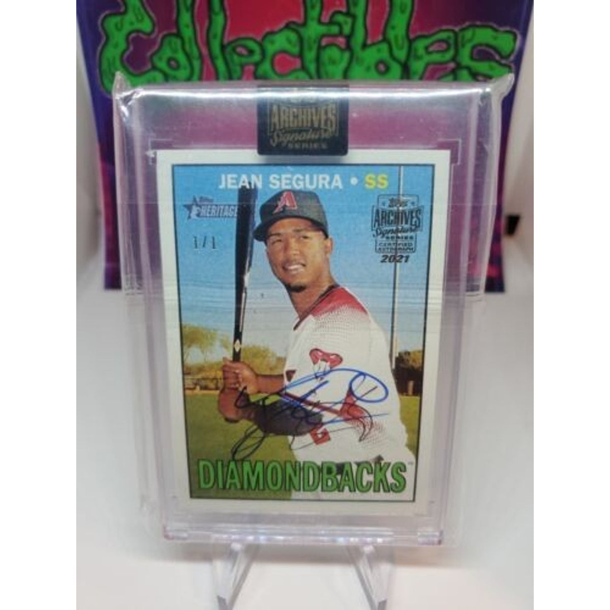 2016 Topps Heritage #628 Jean Segura Arizona Diamondbacks Baseball Autograph 1/1