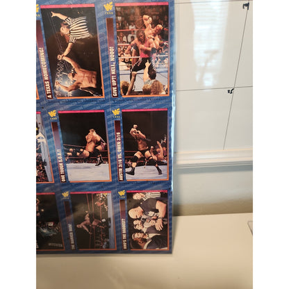 WWF Magazine Cards Uncut Austin Sheet 1998 #184-192 Austin Bret Owen King Tyson