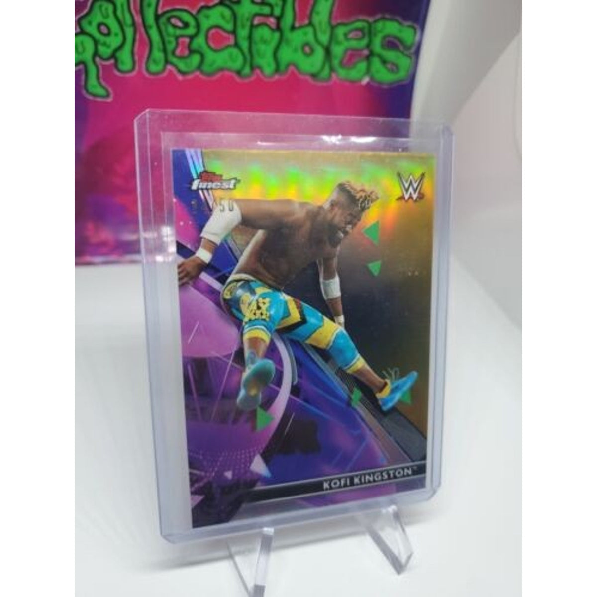 KOFI KINGSTON 2021 Topps Finest WWE #19 GOLD REFRACTOR #/50