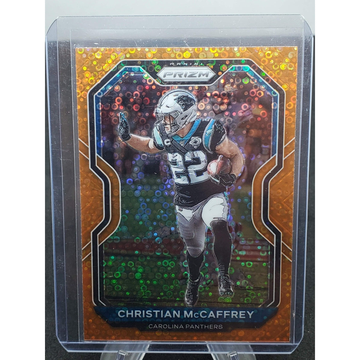 2020 Panini Prizm - Christian McCaffrey #237 Orange Disco Prizm