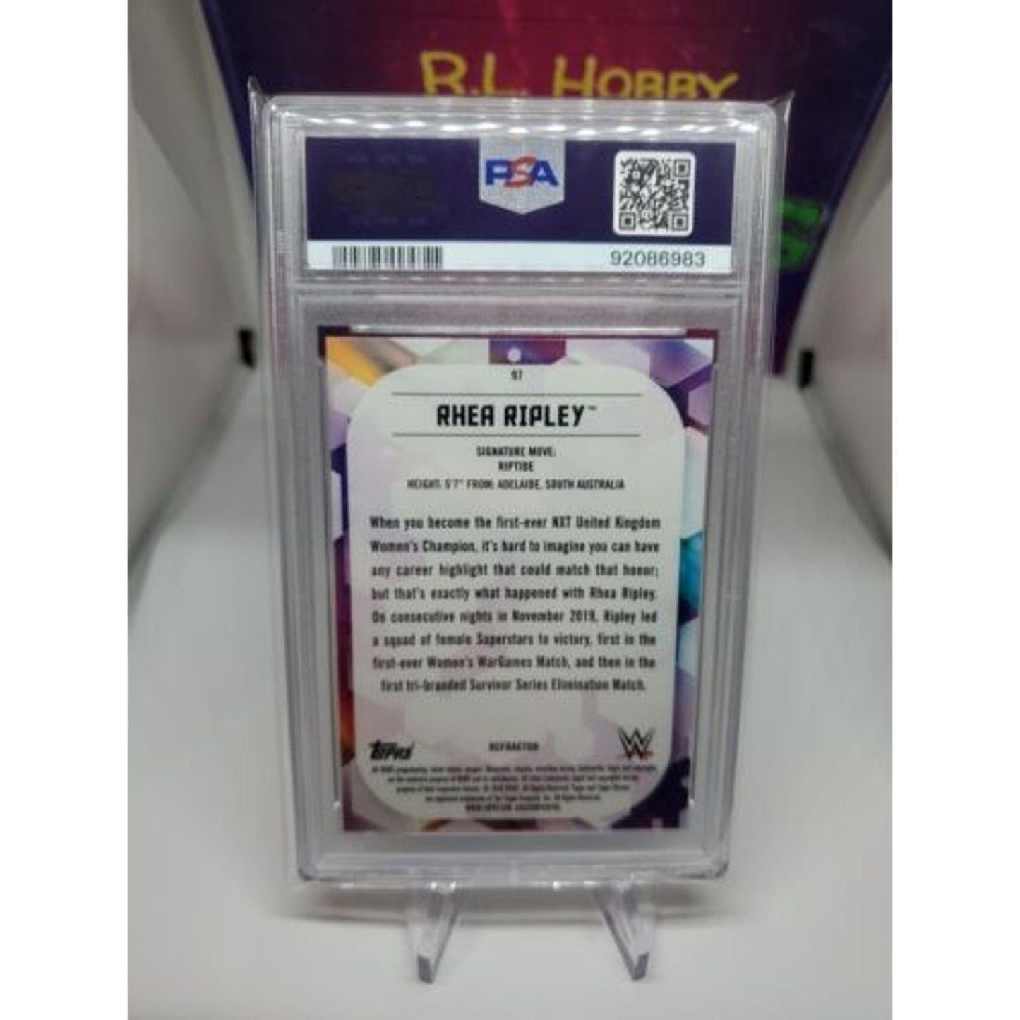 RHEA RIPLEY 2020 Topps Chrome WWF 97 Refractor RC Rookie PSA 7