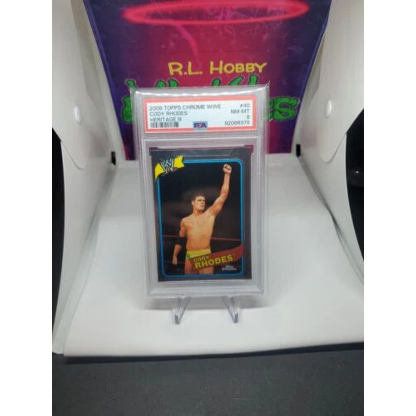 2008 WWE topps heritage cody Rhodes chrome rookie rc card psa 8