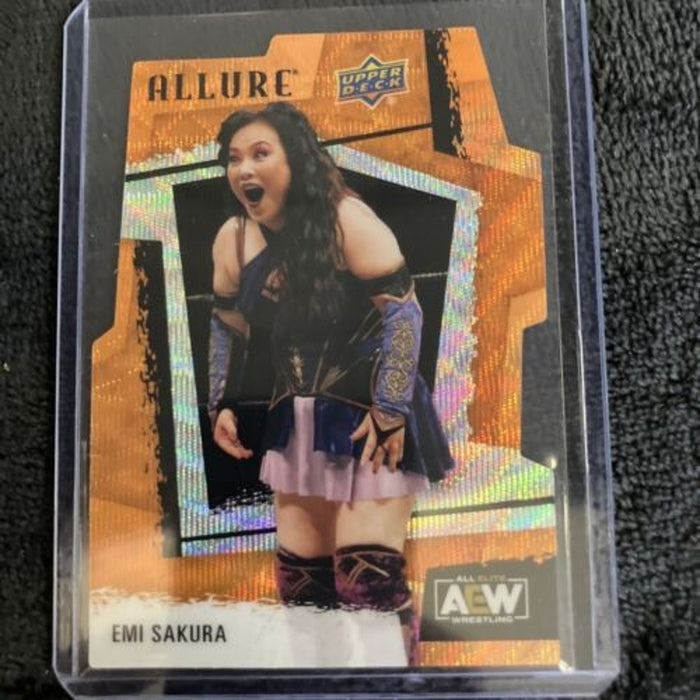2022 Upper Deck Allure AEW #42 Emi Sakura Orange Slice Diecut Pack Fresh New