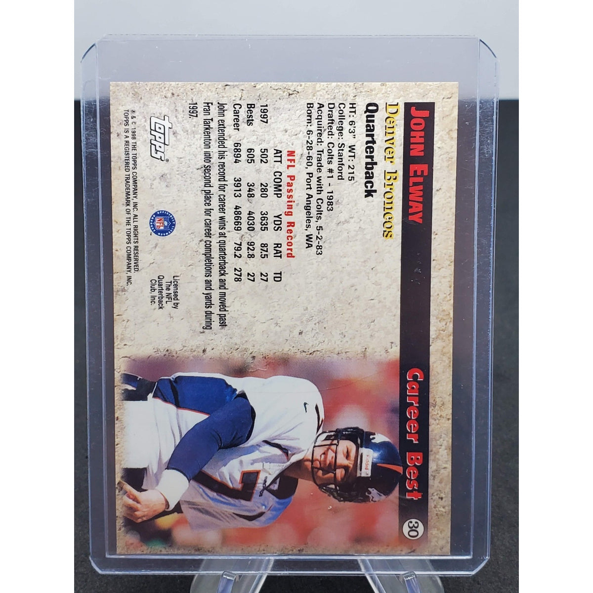 1998 Topps Chrome - Season's Best Gunslingers John Elway #30 Refractor