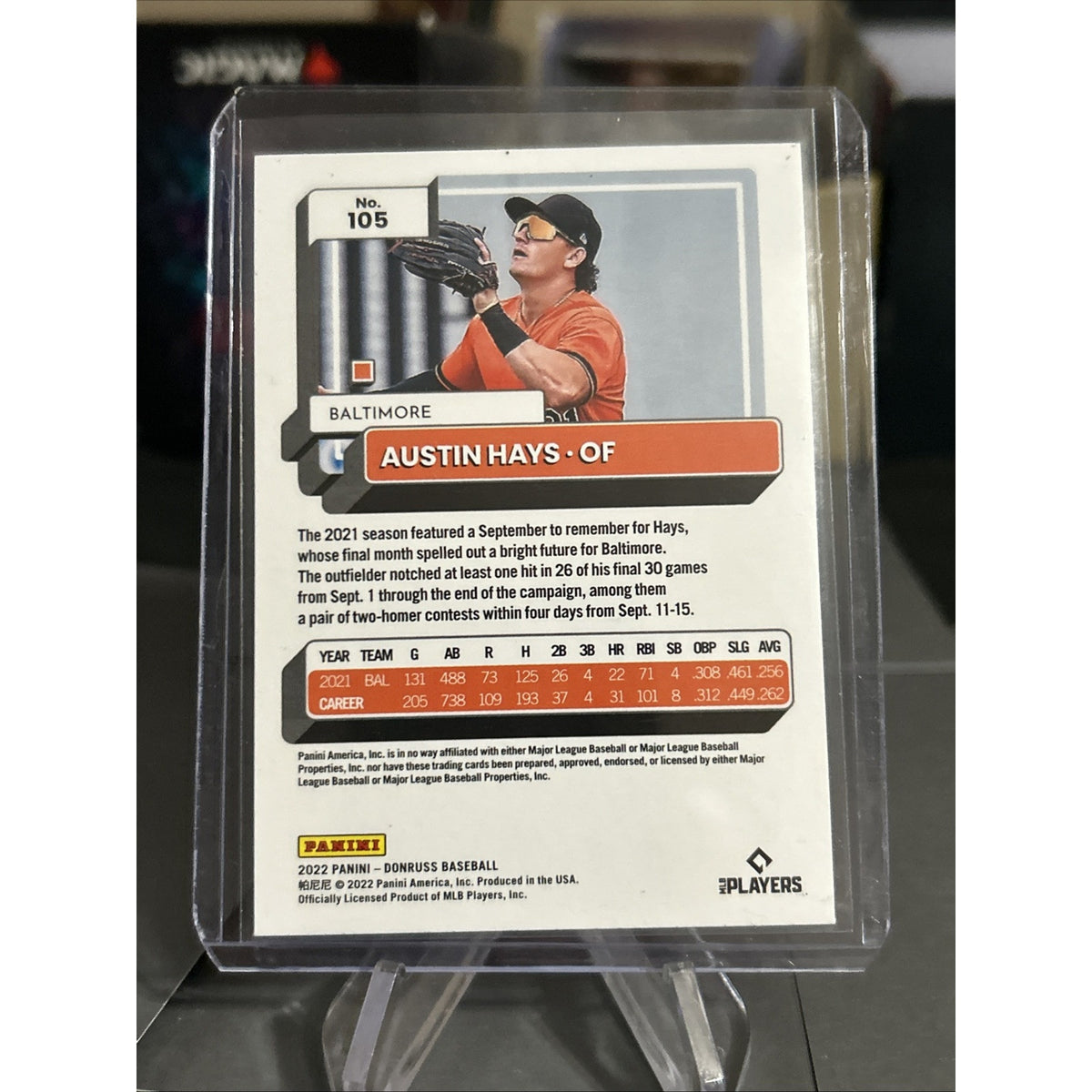 AUSTIN HAYS 2022 Panini Donruss #105 Holo Purple Parallel / Pack Fresh New