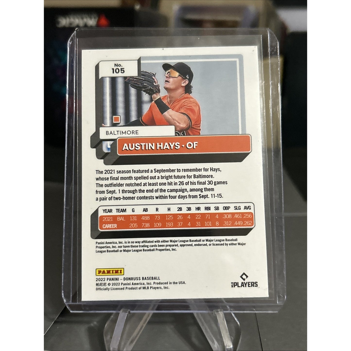 AUSTIN HAYS 2022 Panini Donruss #105 Holo Purple Parallel / Pack Fresh New