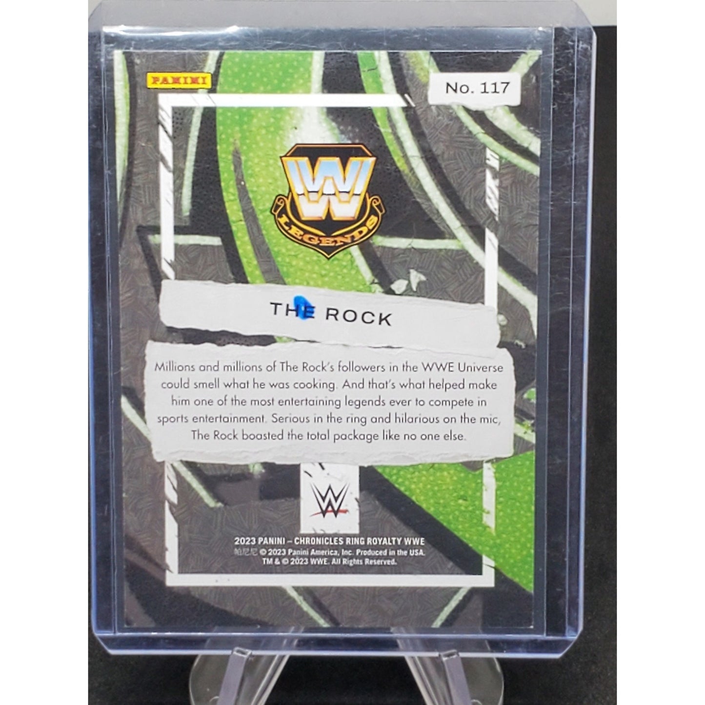 THE ROCK 2023 PANINI RING ROYALTY BLUE #117 SP WWE #43/99 MINT