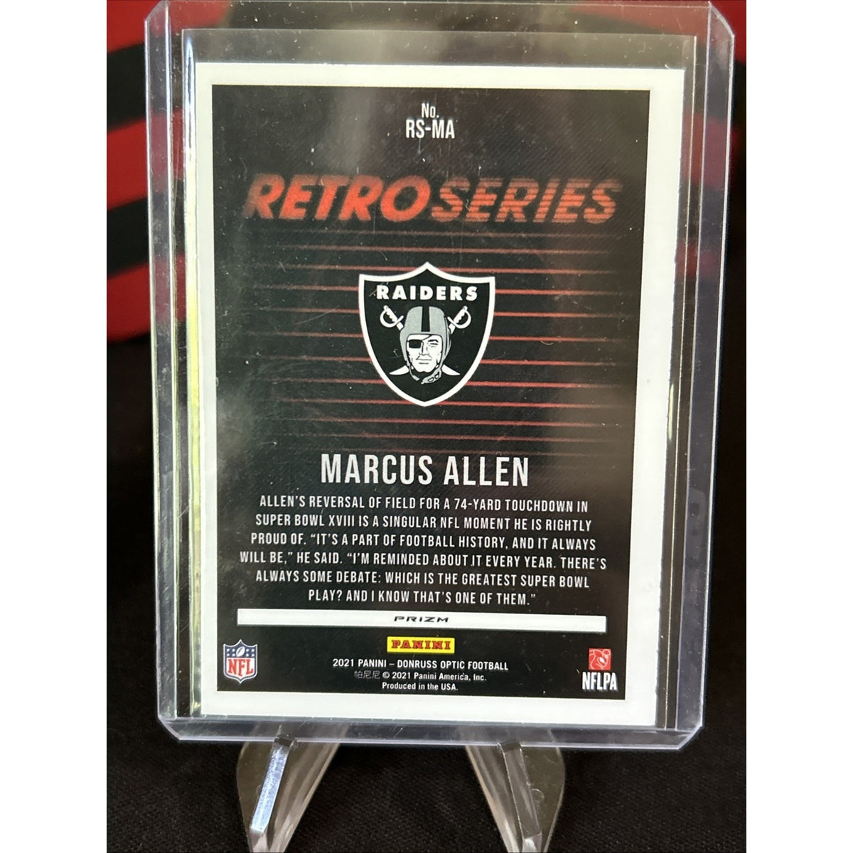 2021 Donruss Optic Retro Series #14 Marcus Allen Refractor / Pack Fresh New