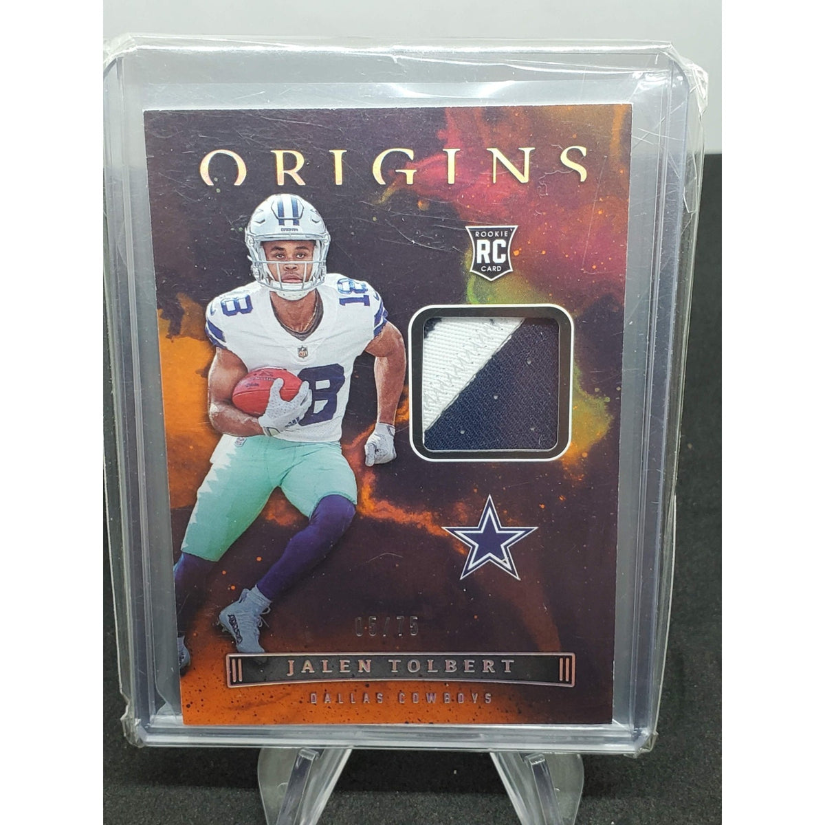 Jalen Tolbert Cowboys 2022 Panini Origins RC Dual Color Patch #/75 Rookie