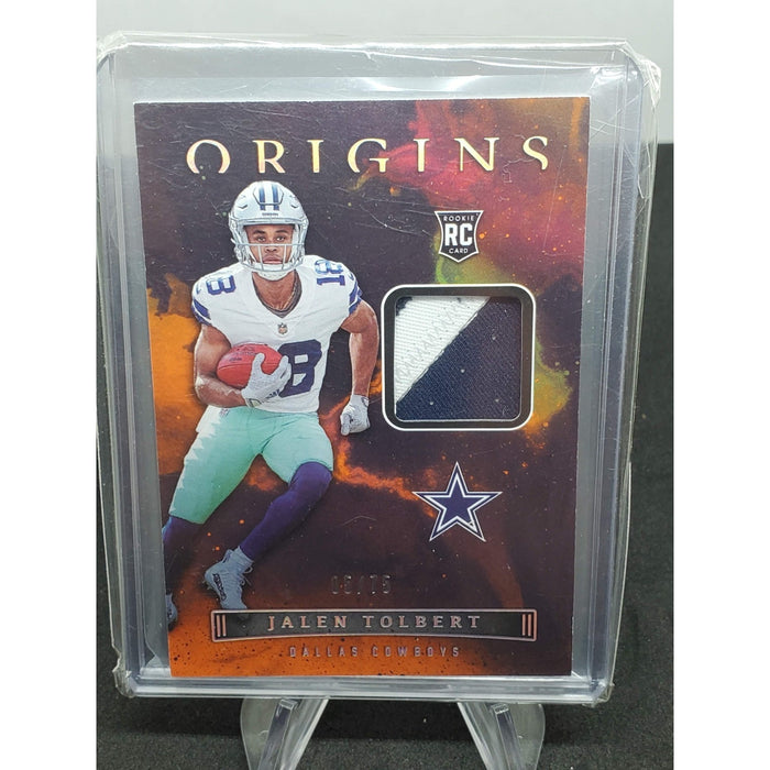 Jalen Tolbert Cowboys 2022 Panini Origins RC Dual Color Patch #/75 Rookie