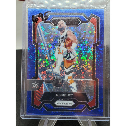 2024 Ricochet Panini Prizm WWE Blue Disco #/25 SSP Parallel