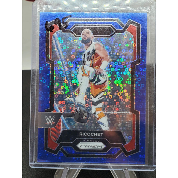 2024 Ricochet Panini Prizm WWE Blue Disco #/25 SSP Parallel