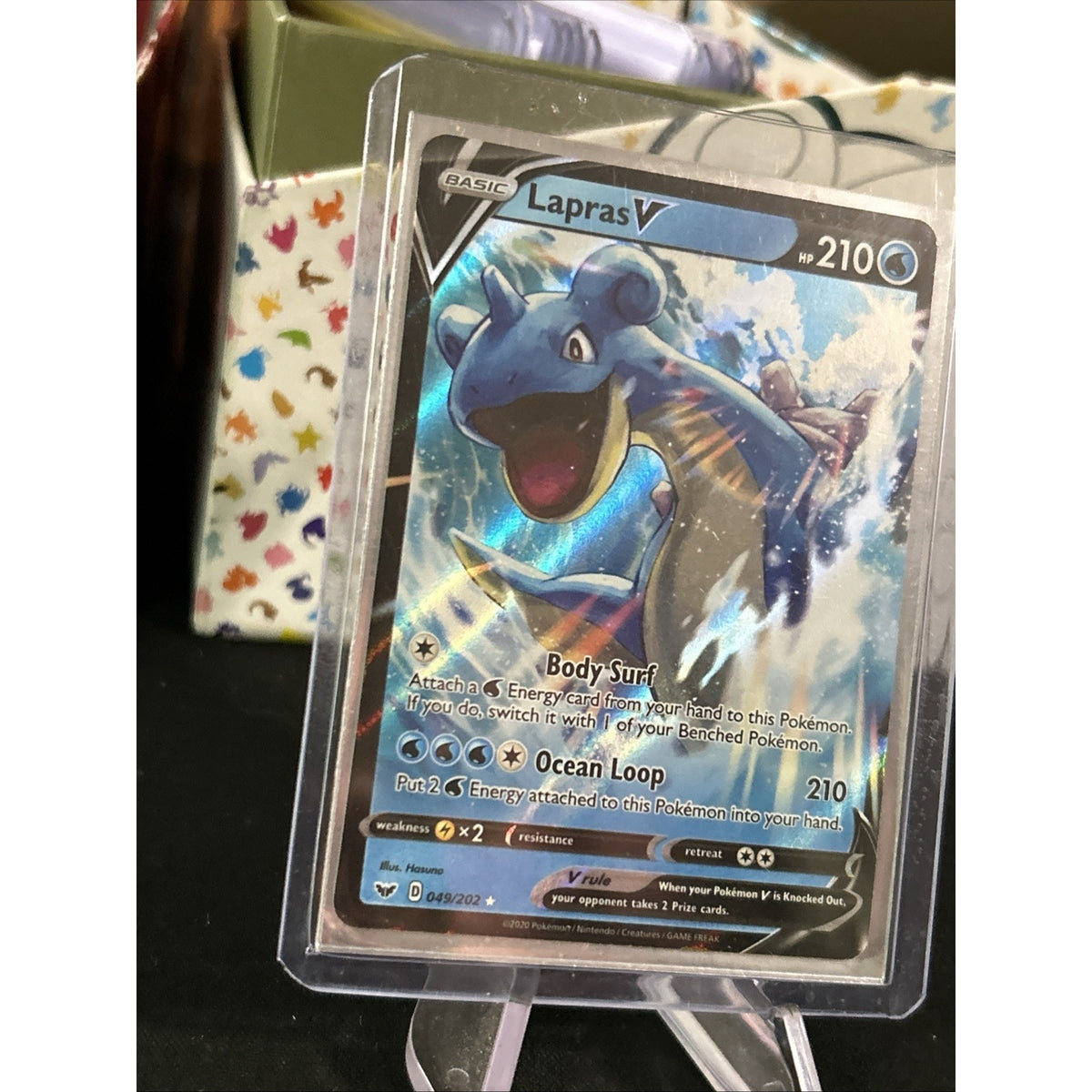 Lapras V 049/202 Swsh01: Sword & Shield Holo - Top Loaded - Pack Fresh New