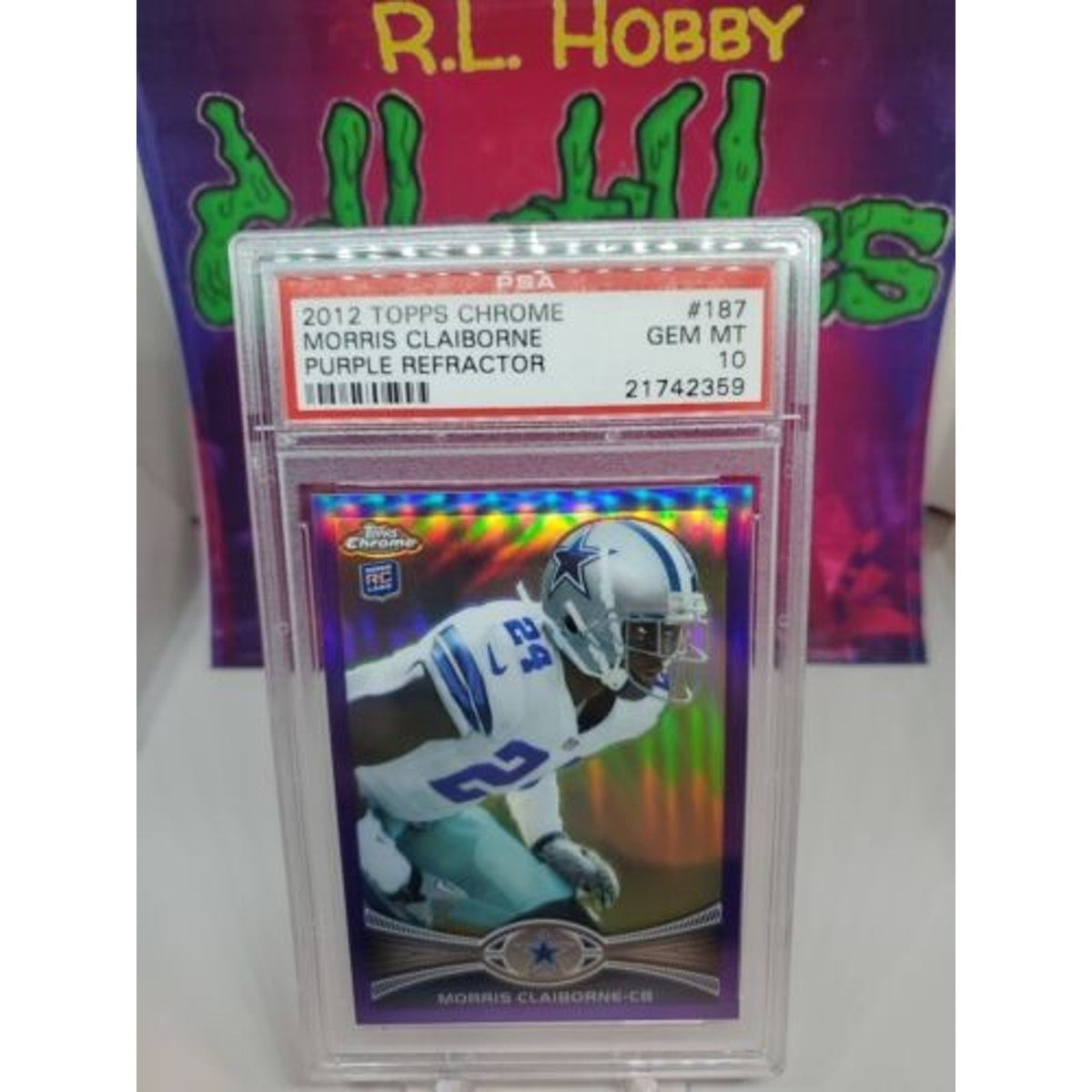 Morris Claiborne 2012 Topps Chrome Rookie Purple Refractor /499 Cowboys PSA 10