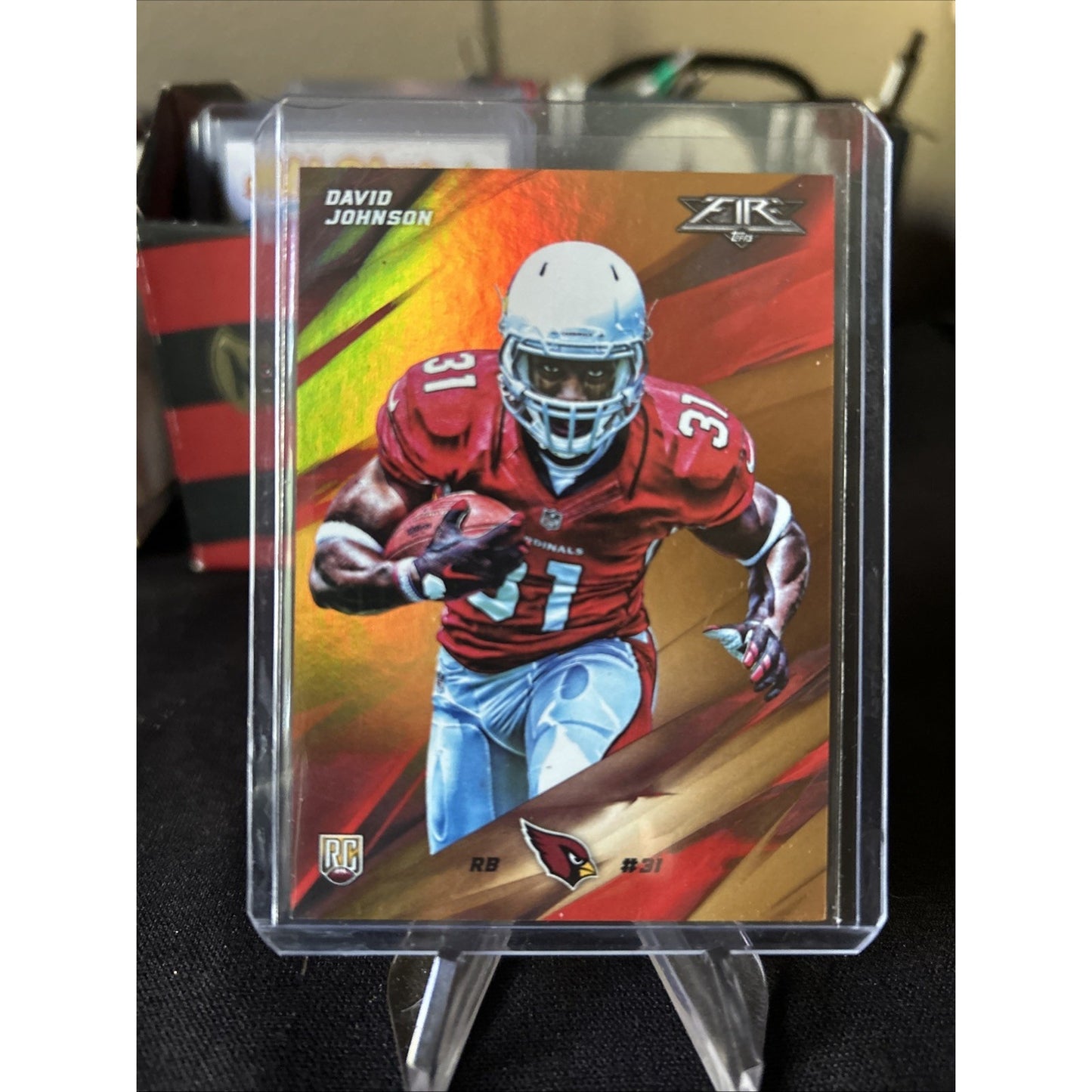 2015 Topps Fire Gold Card #40 David Johnson Arizona Cardinals RC 287/499 - Grade