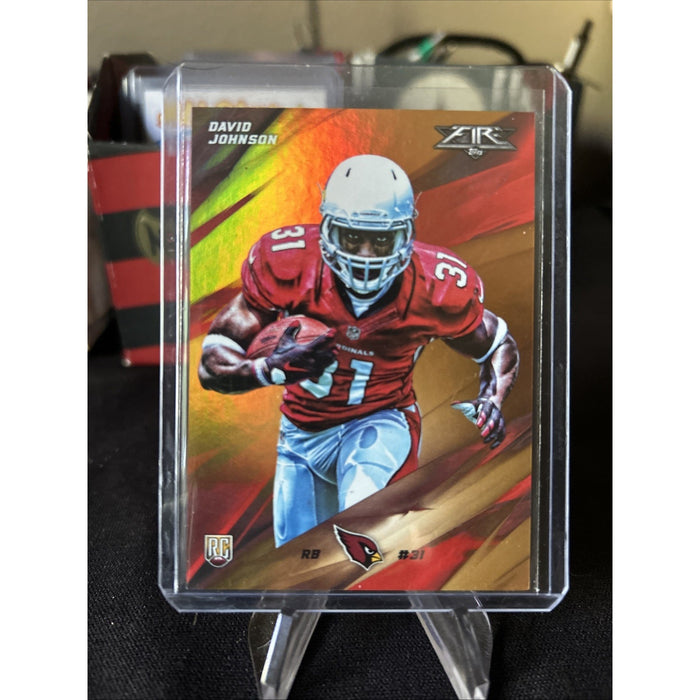 2015 Topps Fire Gold Card #40 David Johnson Arizona Cardinals RC 287/499 - Grade