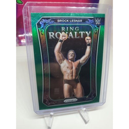 2023 Panini Prizm WWE Brock Lesnar Ring Royalty Green Prizm Card #14 SP