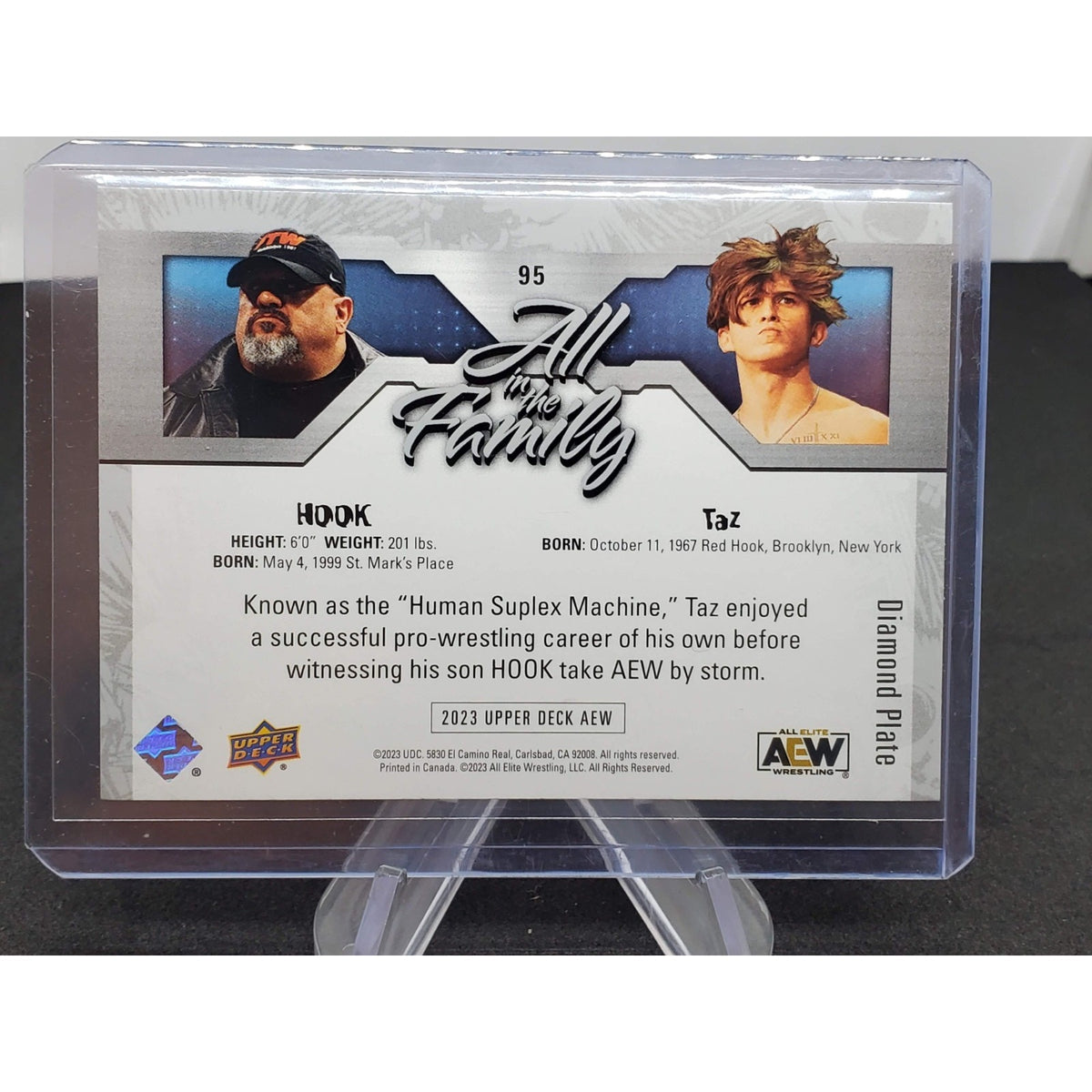 2023 Upper Deck AEW #95 All In The Family Hook Taz Diamond Plate Insert