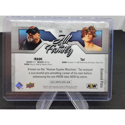 2023 Upper Deck AEW #95 All In The Family Hook Taz Diamond Plate Insert