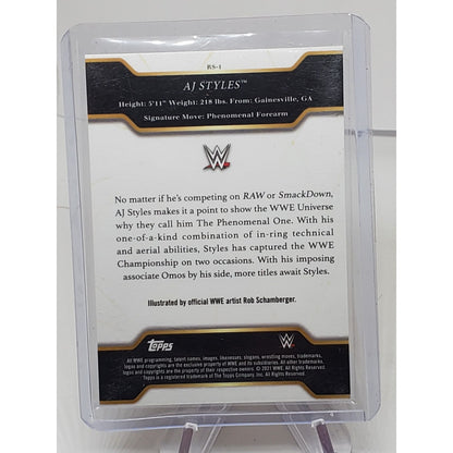 2021 Topps WWE Undisputed Rob Schamberger Illustrations AJ Styles Wrestling Card