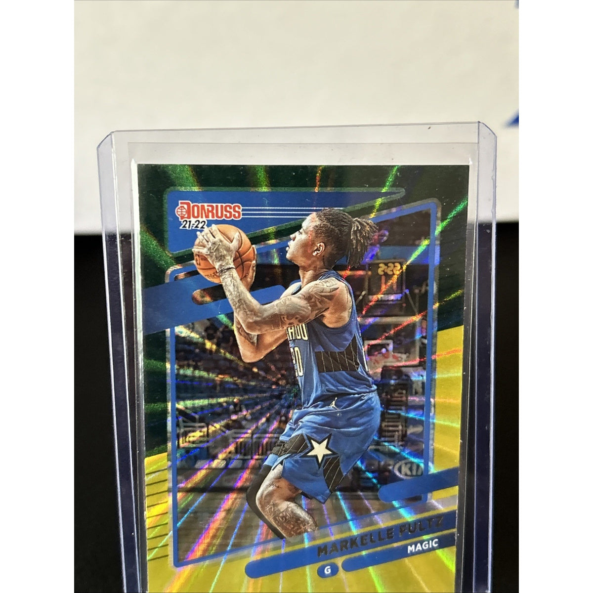 2021-22 Donruss Holo Green and Yellow Laser #151 Markelle Fultz Orlando Magic