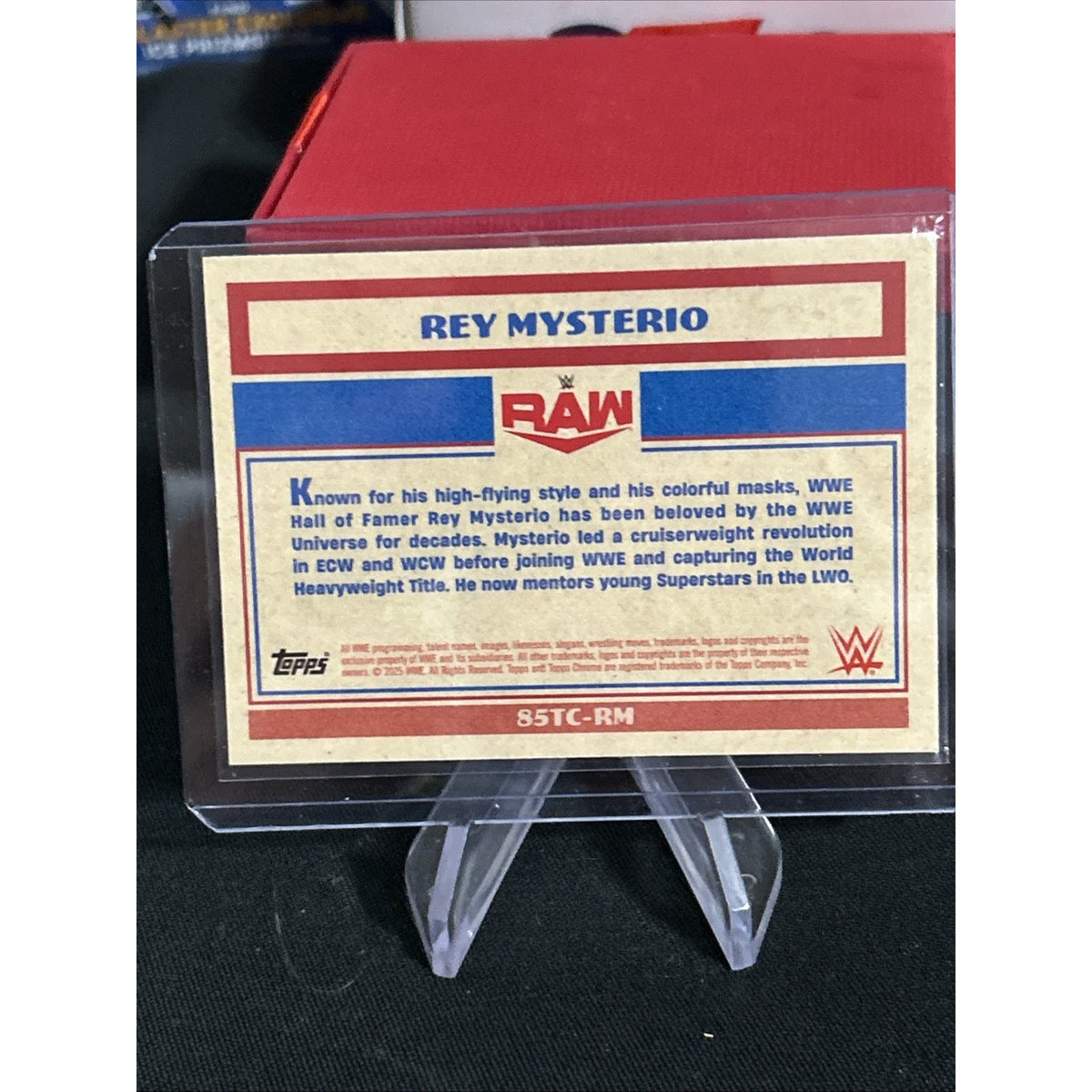 2025 Topps Chrome WWE Rey Mysterio 1985 Blue Refractor 145/150 - Pack Fresh New
