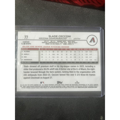 2024 Topps Chrome - RayWave Refractor #77 Slade Cecconi (RC) Pack Fresh Mint