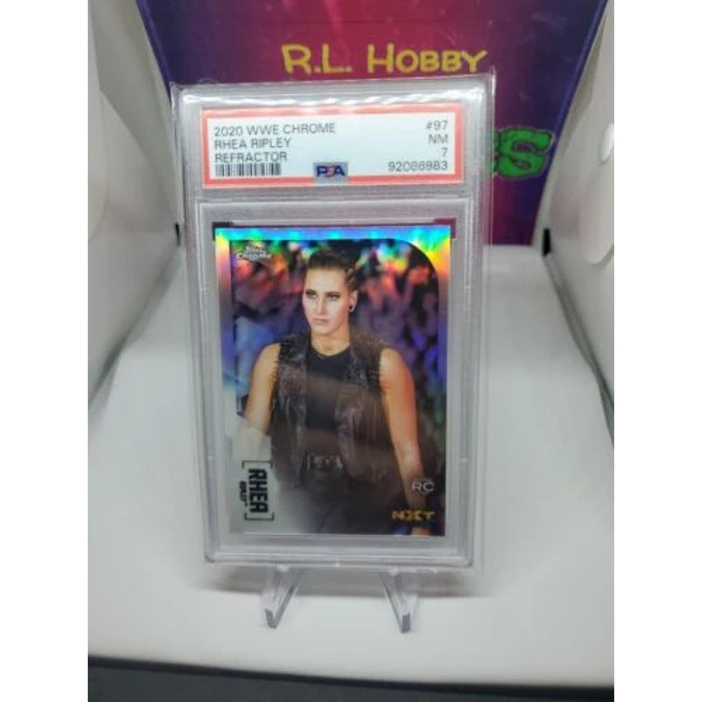 RHEA RIPLEY 2020 Topps Chrome WWF 97 Refractor RC Rookie PSA 7