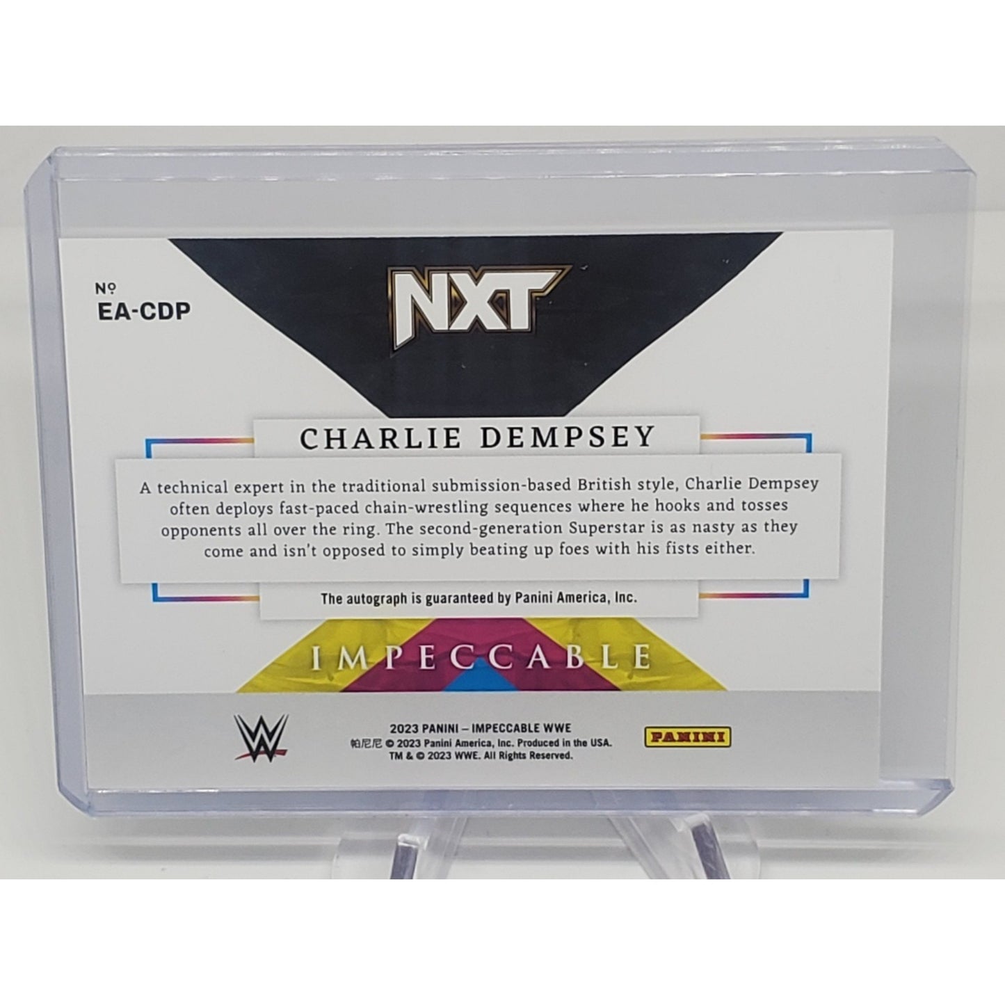 Charlie Dempsey - 2023 Panini Impeccable WWE Extravagance On Card Auto /75 NXT