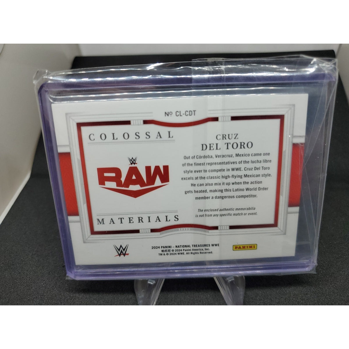 2024 WWE National Treasures Cruz Del Toro Colossal Logo Patch /10 #CL-CDT
