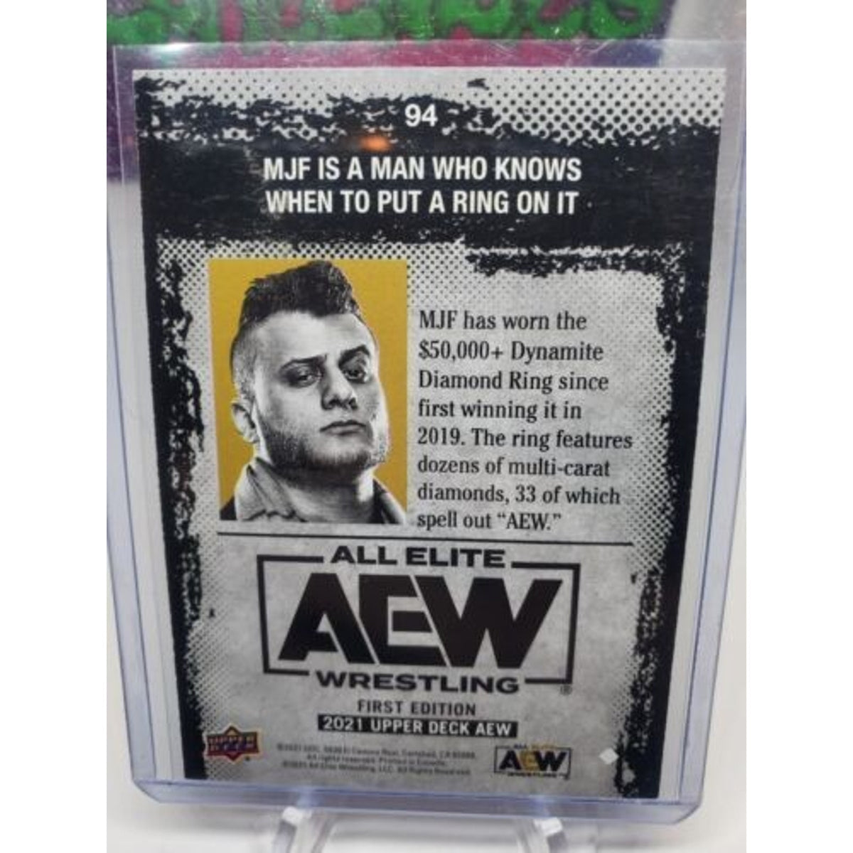 2021 Upper Deck AEW - MJF AEW Magazine Yellow Parallel