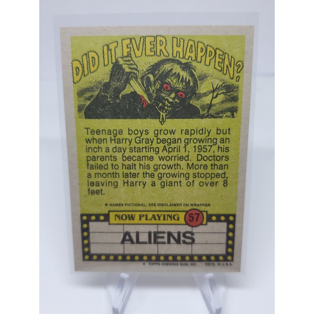 1988 Topps Fright Flicks #57 Alien Mommy! You Forgot to pay the paper Boy NmMt