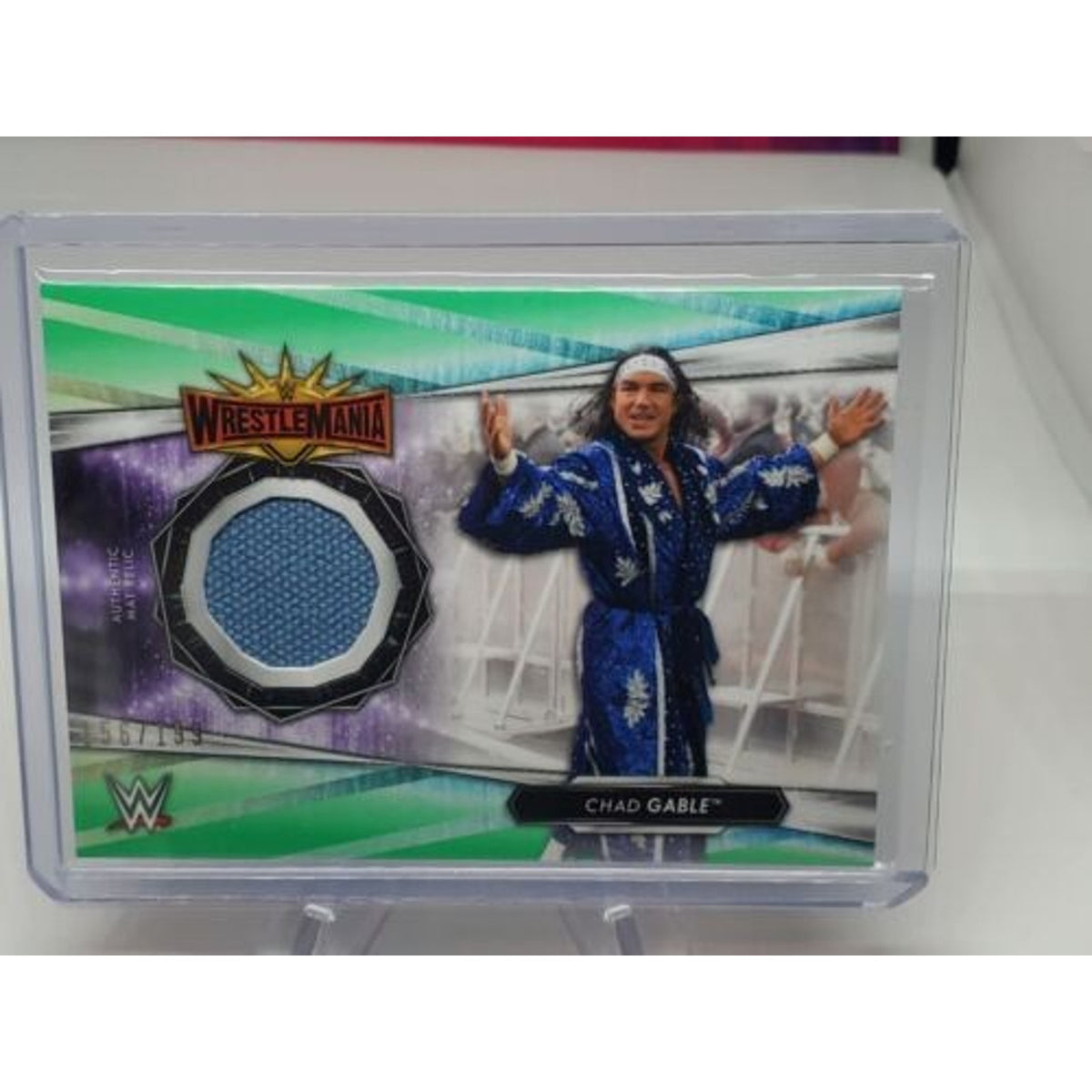 CHAD GABLE 2021 TOPPS WWE AUTHENTIC WRESTLEMANIA 35 MAT RELIC /199