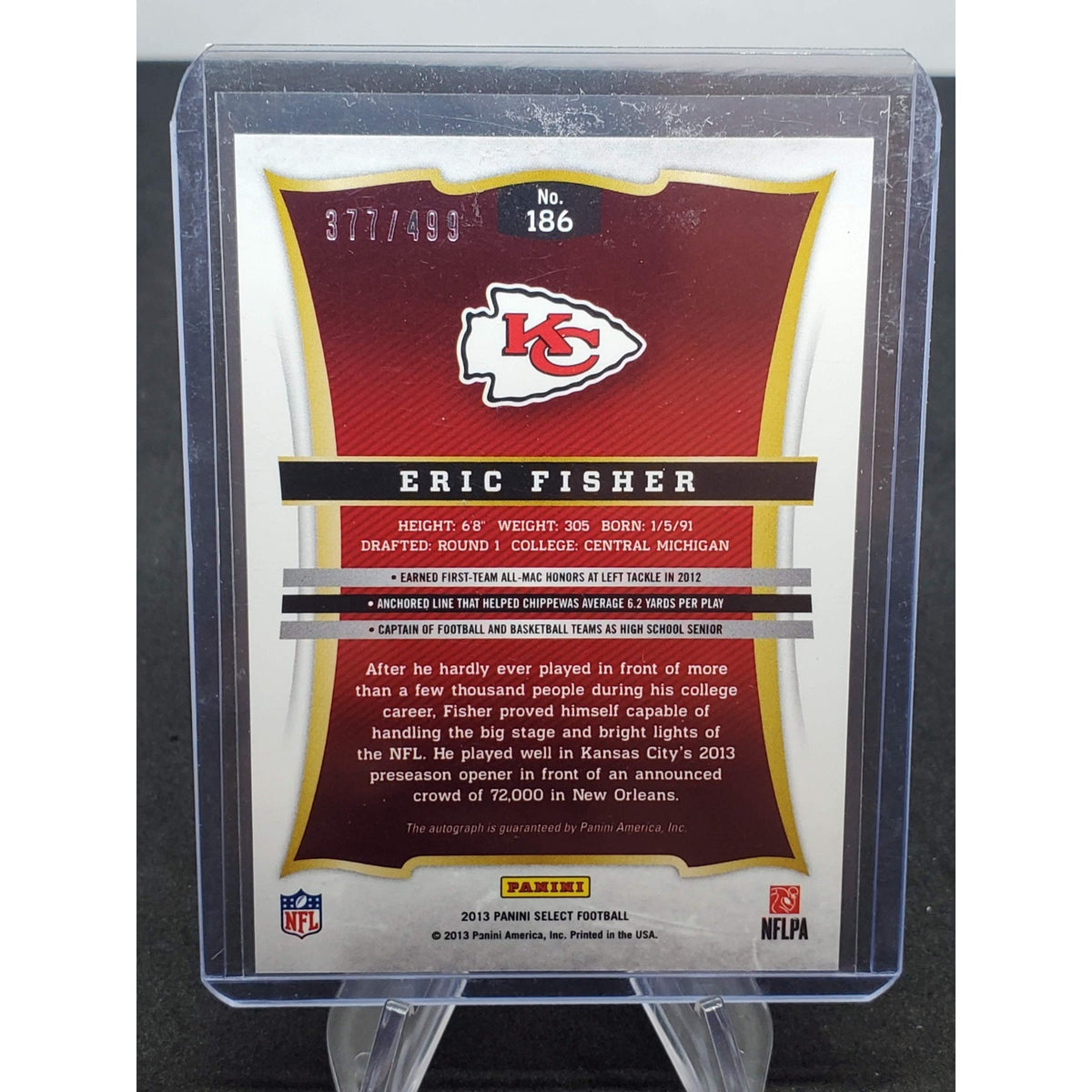 2013 Panini Select - Eric Fisher #186 Rookie Autographs /499 (AU, RC)