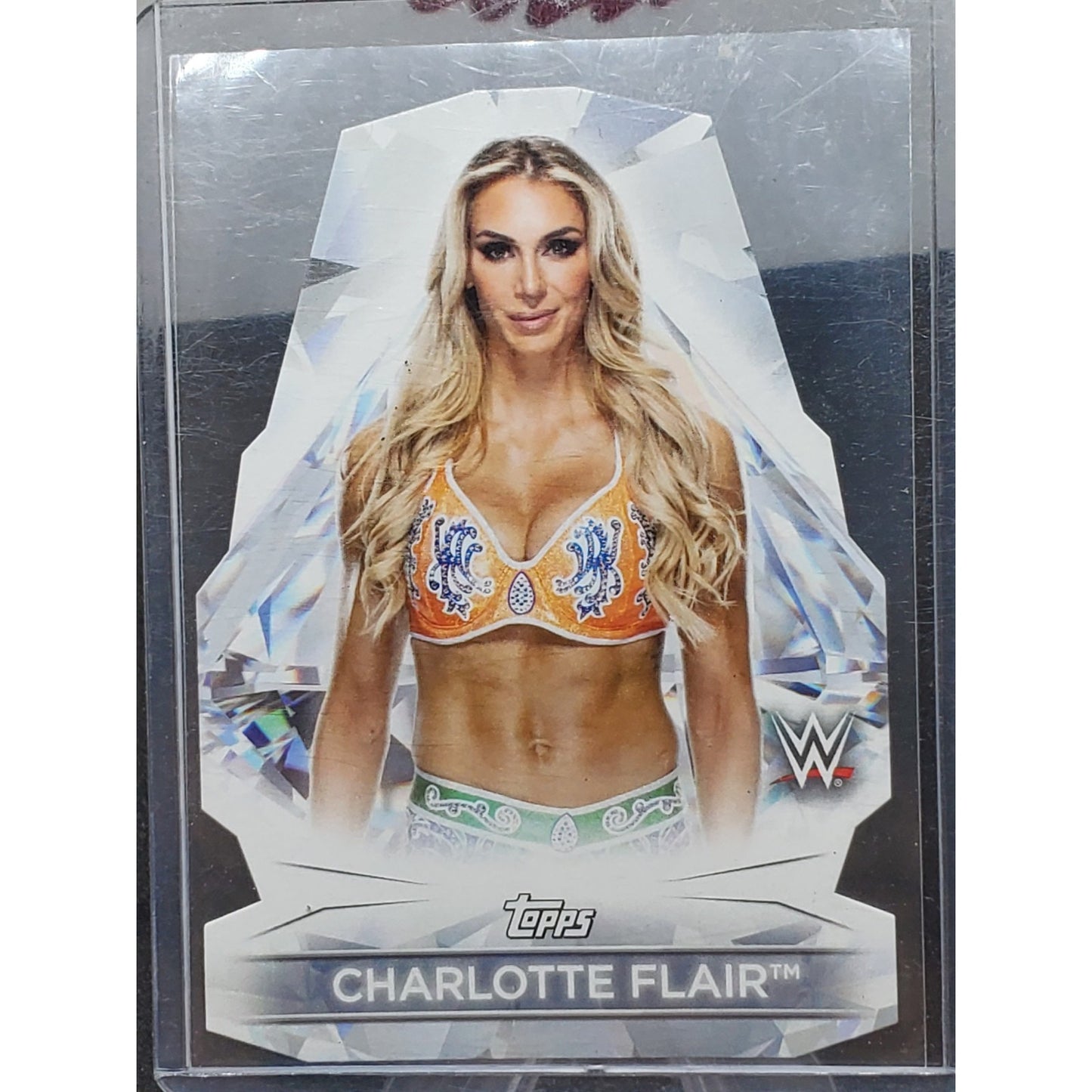 Charlotte Flair Diamond Die-Cut 2021 Topps WWE Women's Division