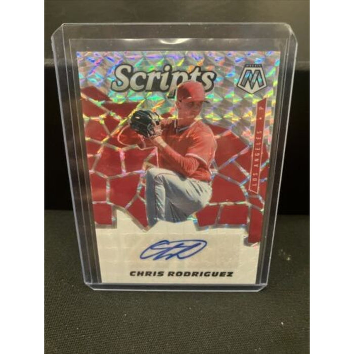 Silver Prizm Auto Chris Rodriguez 2021 Panini Mosaic Scripts LA Angels Auto New
