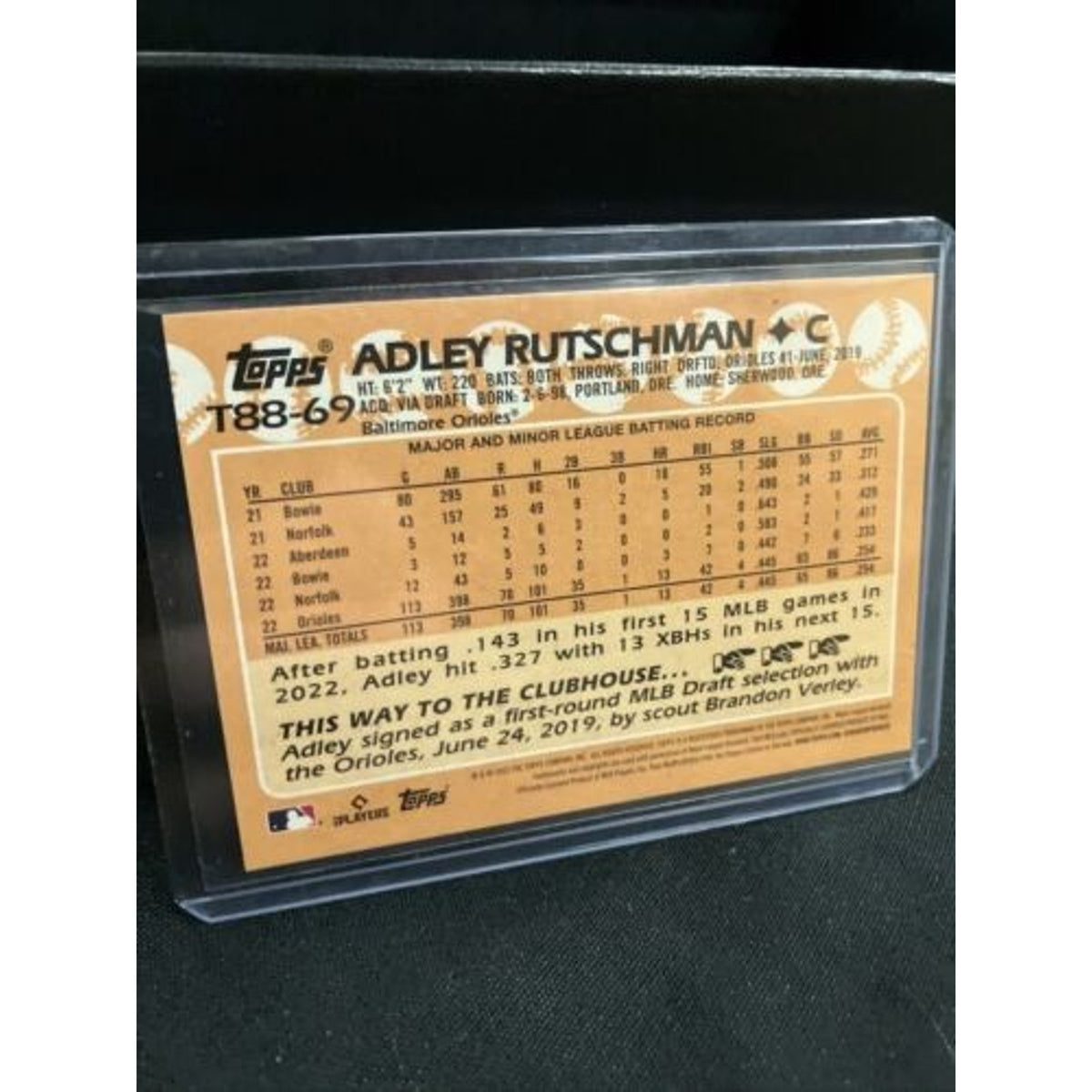 ADLEY RUTSCHMAN 2023 Topps Series 1 1988 Throwback Rookie Insert Card RC SP New