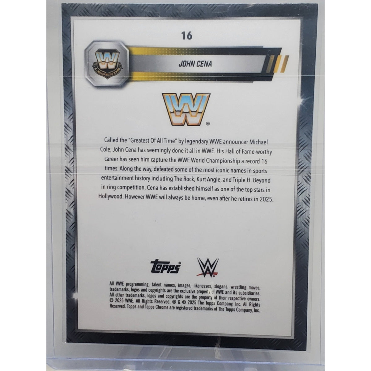 John Cena | 2025 | WWE | Topps Chrome Sapphire | Legendary | 17 Championship |