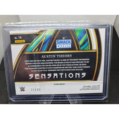 2024 WWE Panini Select Sensations Blue Prizm /49 #14 Austin Theory Pack Fresh